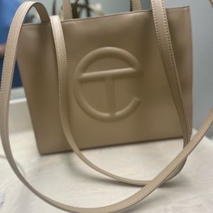 Telfar medium cream bag